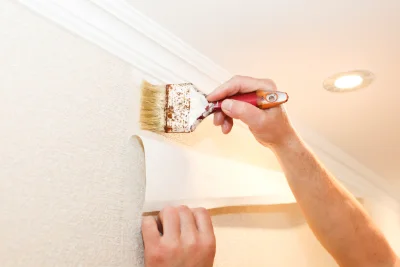 Pose de papier peint à Lanoux — revêtements muraux et toiles de verre